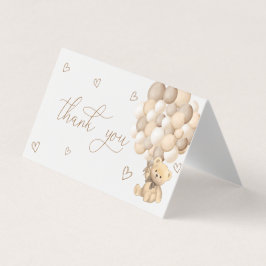 Bear Balloons Gender Reveve Danke Karte