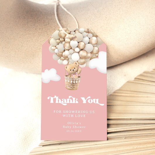Bear Balloons Girl Baby Shooter Geschenkanhänger