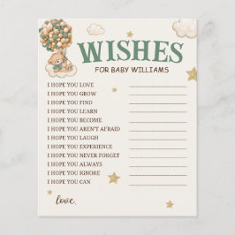 Bear Balloons Green wünscht sich Baby