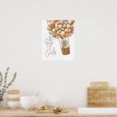 Bear Balloons Moderne Babydusche Geschenke und Kar Poster (Küche)