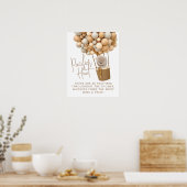 Bear Balloons Moderne Babydusche Schnuller Jagd Poster (Küche)