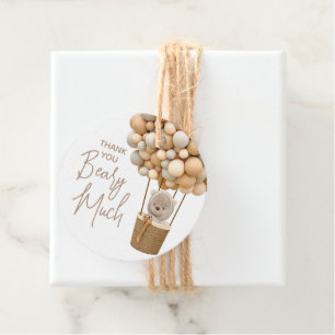 Bear Balloons Moderne geschlechtsneutrale Babydusc Geschenkanhänger