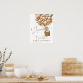 Bear Balloons Moderne geschlechtsneutrale Babydusc Poster (Küche)