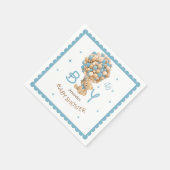 Bear Balloons Moderne Niedlich Blue Baby Boy Dusch Serviette (Ecke)