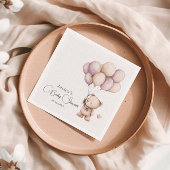 Bear Balloons Pastel Lila Baby Dusche Serviette