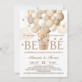 Bear Balloons Spanische Babydusche Einladung (Vorderseite)