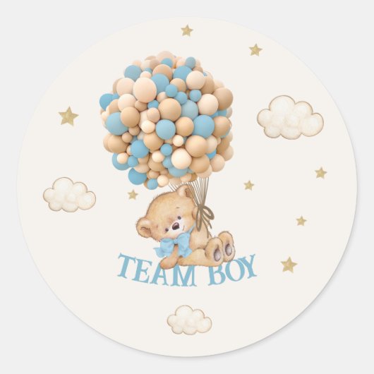 Bear Balloons Team Boy Game Runder Aufkleber (Vorderseite)
