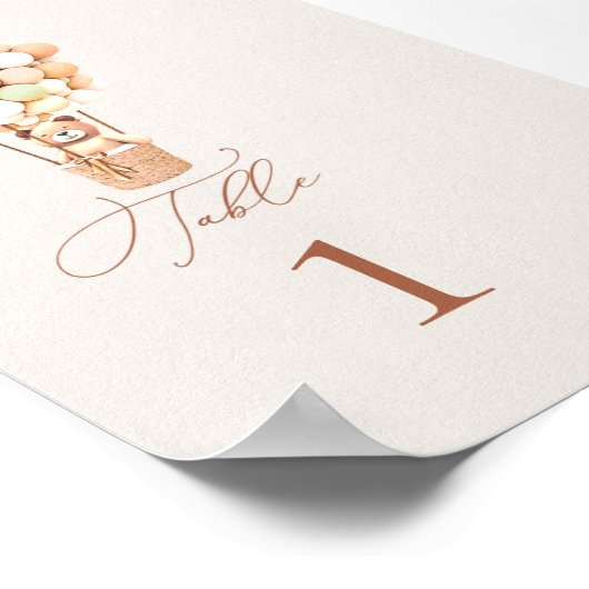 Bear Balloons Tischnummer Poster (Ecke)