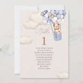 Bear Balloons Tischnummer und Gastnamen (Vorderseite)