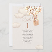 Bear Balloons Tischnummer und Gastnamen (Vorderseite)