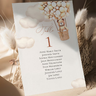 Bear Balloons Tischnummer und Gastnamen