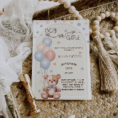 Bear Balloons Vintage Geschlechtsoffenbarung Einladung