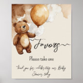 Bear Balloons warten Baby Shower Favoriten Poster (Vorne)