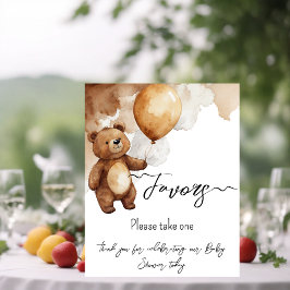 Bear Balloons warten Baby Shower Favoriten Poster
