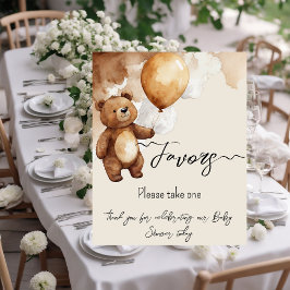 Bear Balloons warten Baby Shower Favoriten Poster
