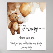 Bear Balloons warten Baby Shower Favoriten Poster (Vorne)