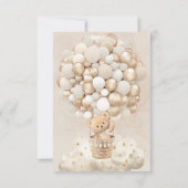 Bear Balloons warten Gold Baby Dusche Dankeskarte (Rückseite)