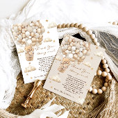 Bear Balloons warten Gold Baby Dusche Dankeskarte