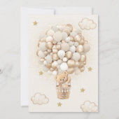 Bear Balloons warten Niedlich Boho Baby Dusche ab Einladung (Rückseite)