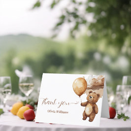 Bear Balloons Wolken Vorwarte Baby Dusche Dankeskarte
