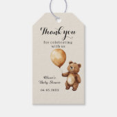 Bear Balloons Wolken warten Baby Dusche Danke Geschenkanhänger (Vorderseite)