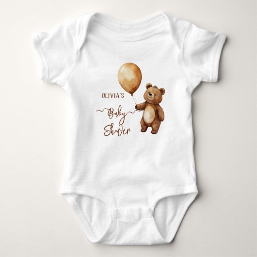 Bear Balloons Wolken warten Baby-Dusche frühzeitig Baby Strampler (Vorderseite)