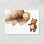 Bear Balloons Wolken warten Baby-Dusche frühzeitig Begleitkarte (Rückseite)