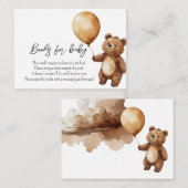 Bear Balloons Wolken warten Baby-Dusche frühzeitig Begleitkarte (Vorne/Hinten)