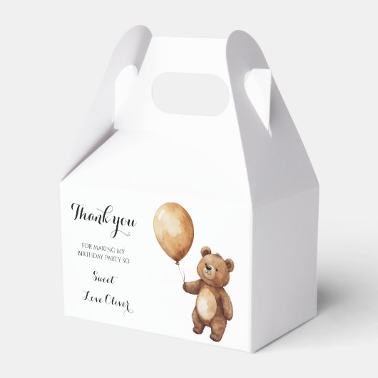 Bear Balloons Wolken warten Baby-Dusche frühzeitig Geschenkschachtel (Vorderseite)