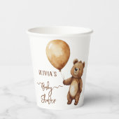 Bear Balloons Wolken warten Baby-Dusche frühzeitig Pappbecher (Rückseite)