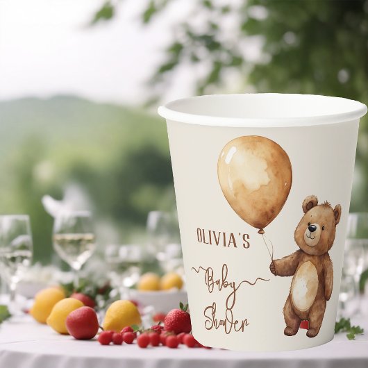 Bear Balloons Wolken warten Baby-Dusche frühzeitig Pappbecher
