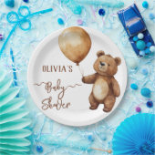 Bear Balloons Wolken warten Baby-Dusche frühzeitig Pappteller (Party)