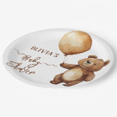 Bear Balloons Wolken warten Baby-Dusche frühzeitig Pappteller (Schrägansicht)