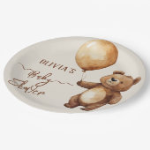 Bear Balloons Wolken warten Baby-Dusche frühzeitig Pappteller (Schrägansicht)