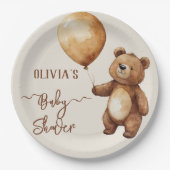Bear Balloons Wolken warten Baby-Dusche frühzeitig Pappteller (Vorderseite)