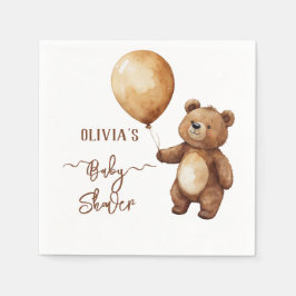 Bear Balloons Wolken warten Baby-Dusche frühzeitig Serviette