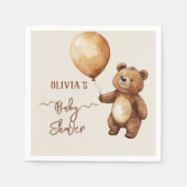 Bear Balloons Wolken warten Baby-Dusche frühzeitig Serviette (Vorderseite)