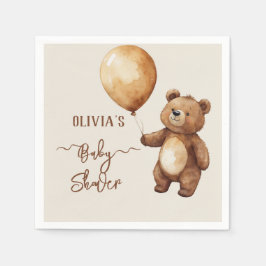 Bear Balloons Wolken warten Baby-Dusche frühzeitig Serviette