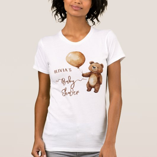 Bear Balloons Wolken warten Baby-Dusche frühzeitig T-Shirt (Vorderseite)