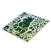 Bear Batik Modernes grünes blaues Blumenwald Fliese (Seite)