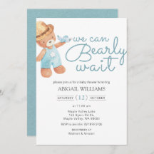 Bear Bear Baby Shooter Watercolor Teddy Bärendusch