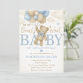 Bear Bear Baby Shower Einladung abwarten (Stehend Vorderseite)