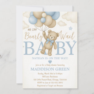 Bear Bear Baby Shower Einladung abwarten