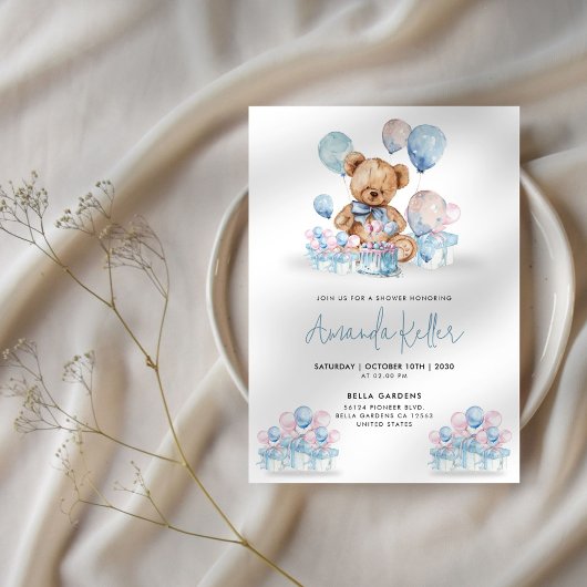 Bear Bear Baby Shower Einladung abwarten