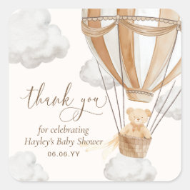 Bear Bear Bear Bear Bearly Wait Danke Tan Baby Dus Quadratischer Aufkleber