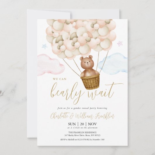 Bear Bear Bear Reveal Party Einladung (Vorderseite)