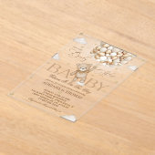 Bear Bear Bearly Wait Neutral Gold Baby Dusche Acryleinladungen (Ablage )