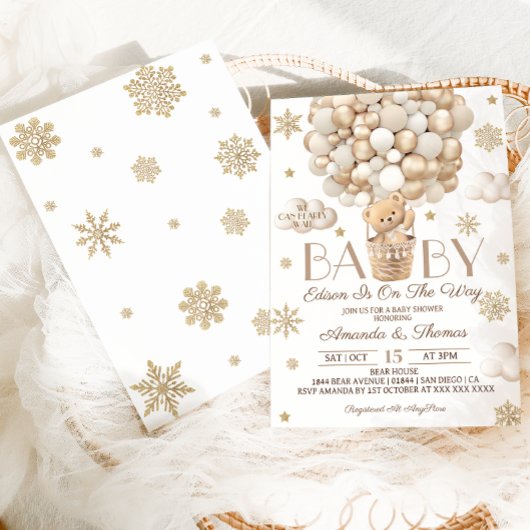 Bear Bear Bearly Wait Winter Baby Dusche Einladung