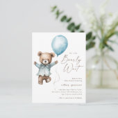 Bear Bear Boys Baby Shower Einladung abwarten Postkarte (Stehend Vorderseite)