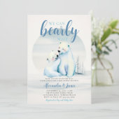 Bear Bear Cub Baby Boy Shoounter Einladung (Stehend Vorderseite)